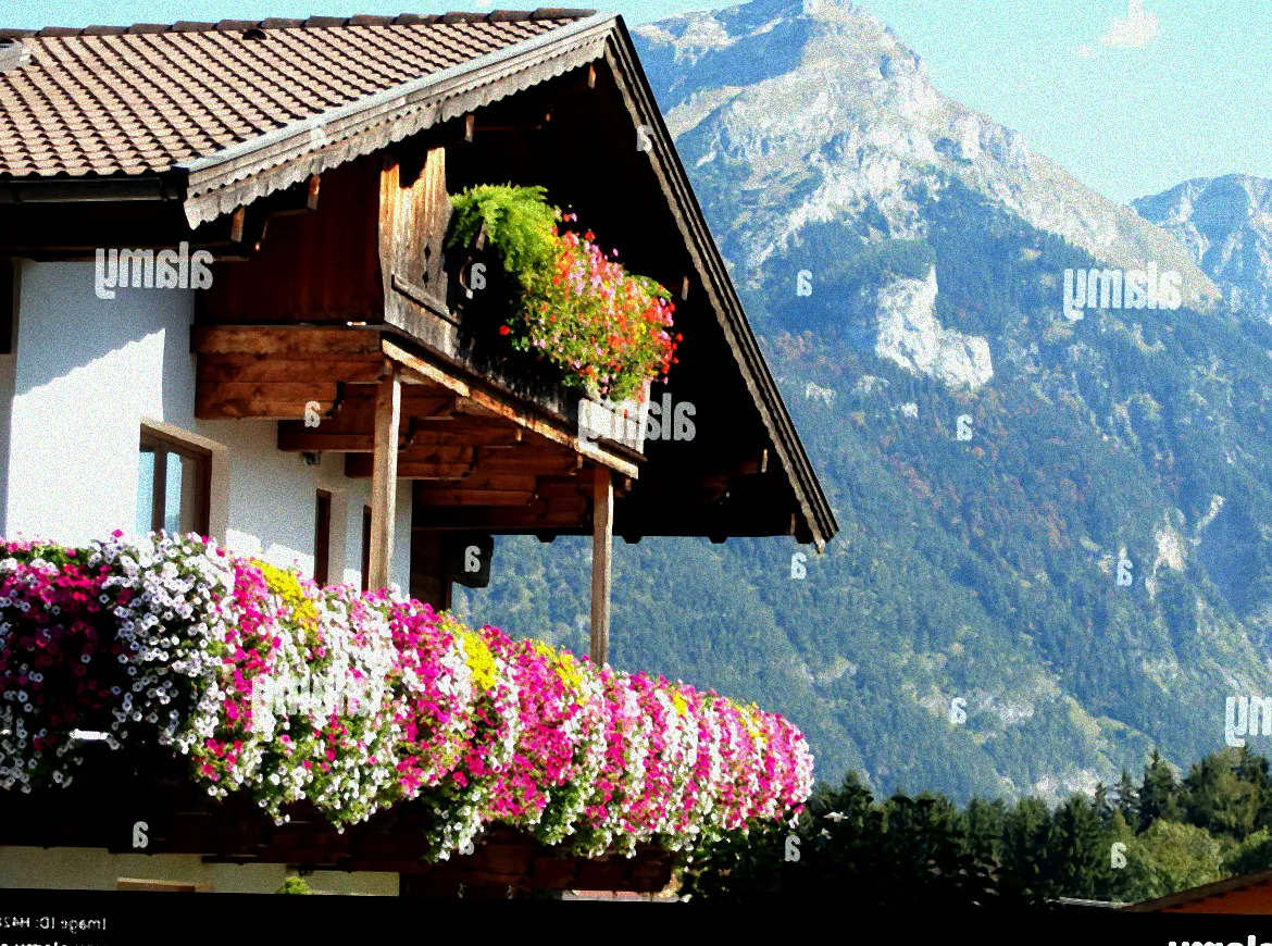 Balkon mit Sommerblumen