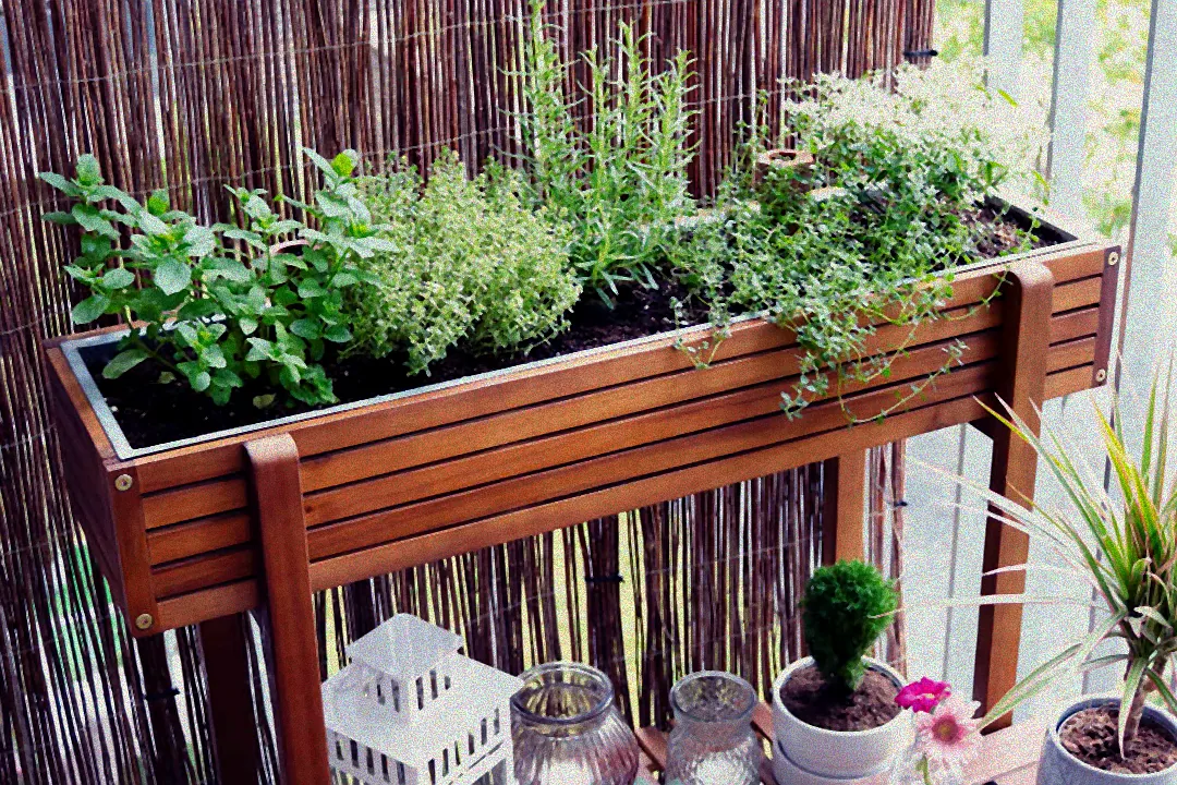 Kreatives Hochbeet auf Balkon