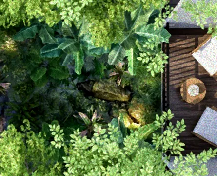 Kleiner Garten mit vertikaler Bepflanzung